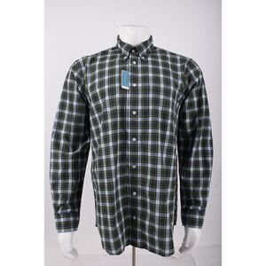 Castaway Nantucket Island Mens Chase Oxford Shirt Size M Navy Blue Plaid NWT